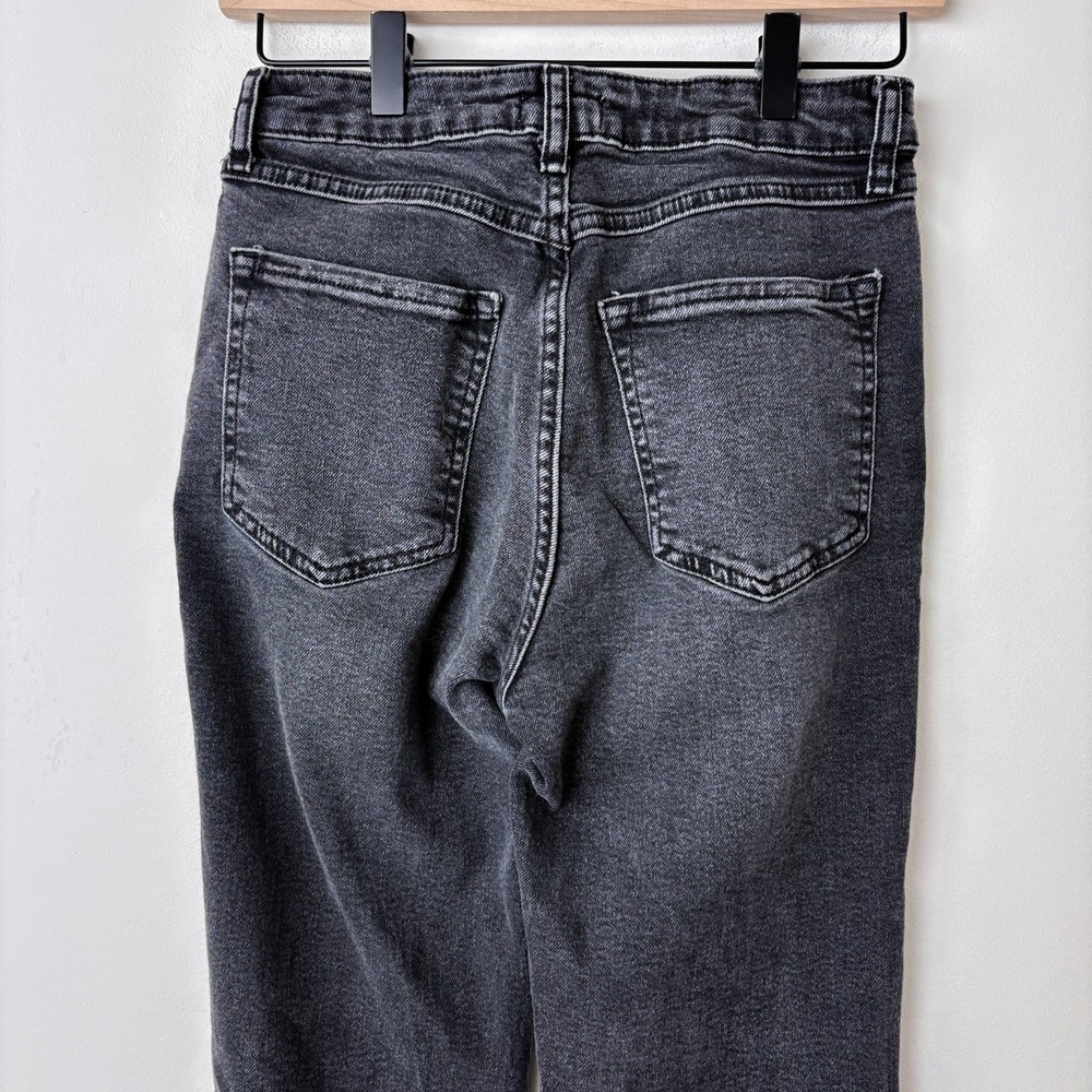 Black Flare Jeans Womens 27 Y2K Grunge Indie Festival Raw‎ Hem Goth Rocker - Picture 5 of 8